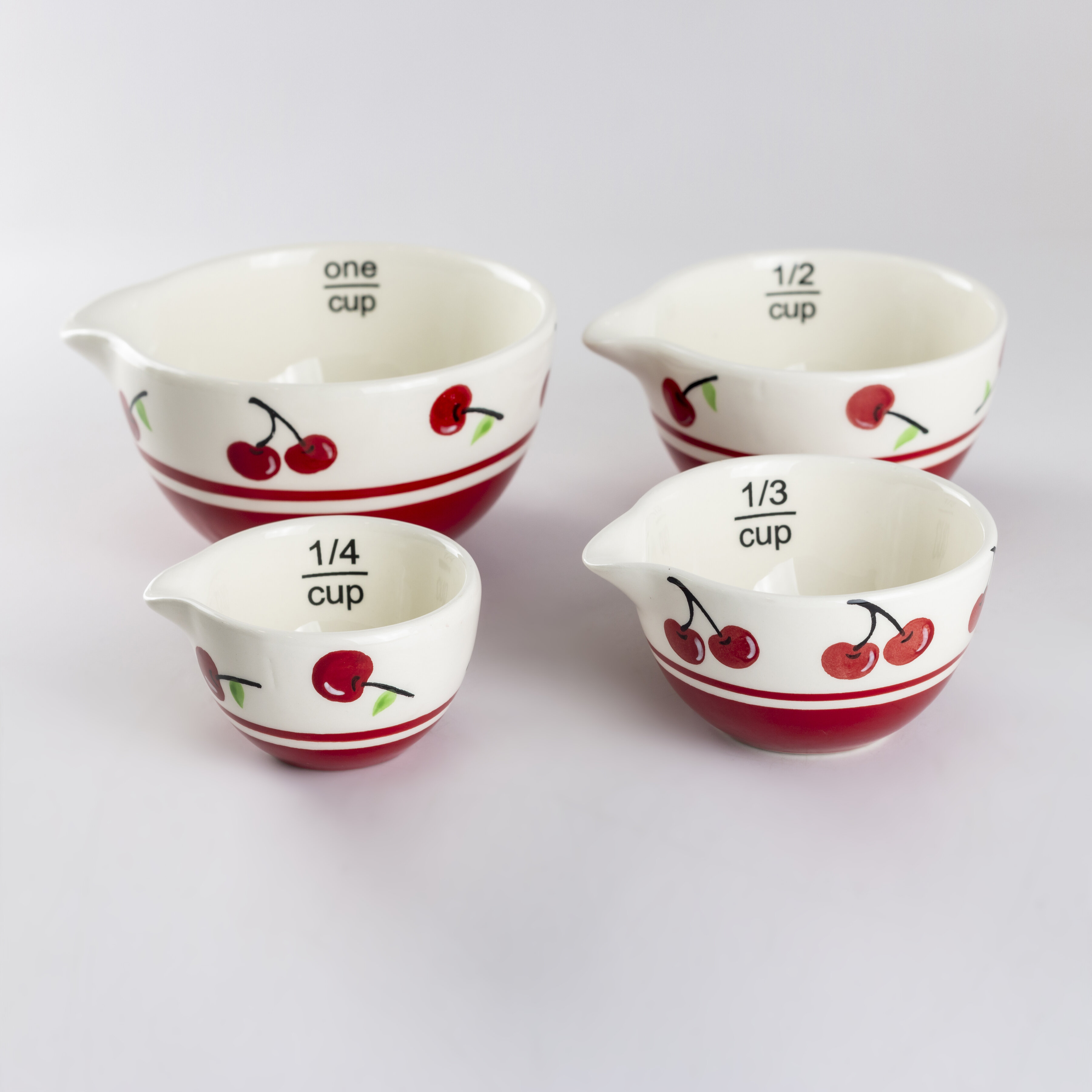 Set of 4 Ceramic Nested Measuring Cups