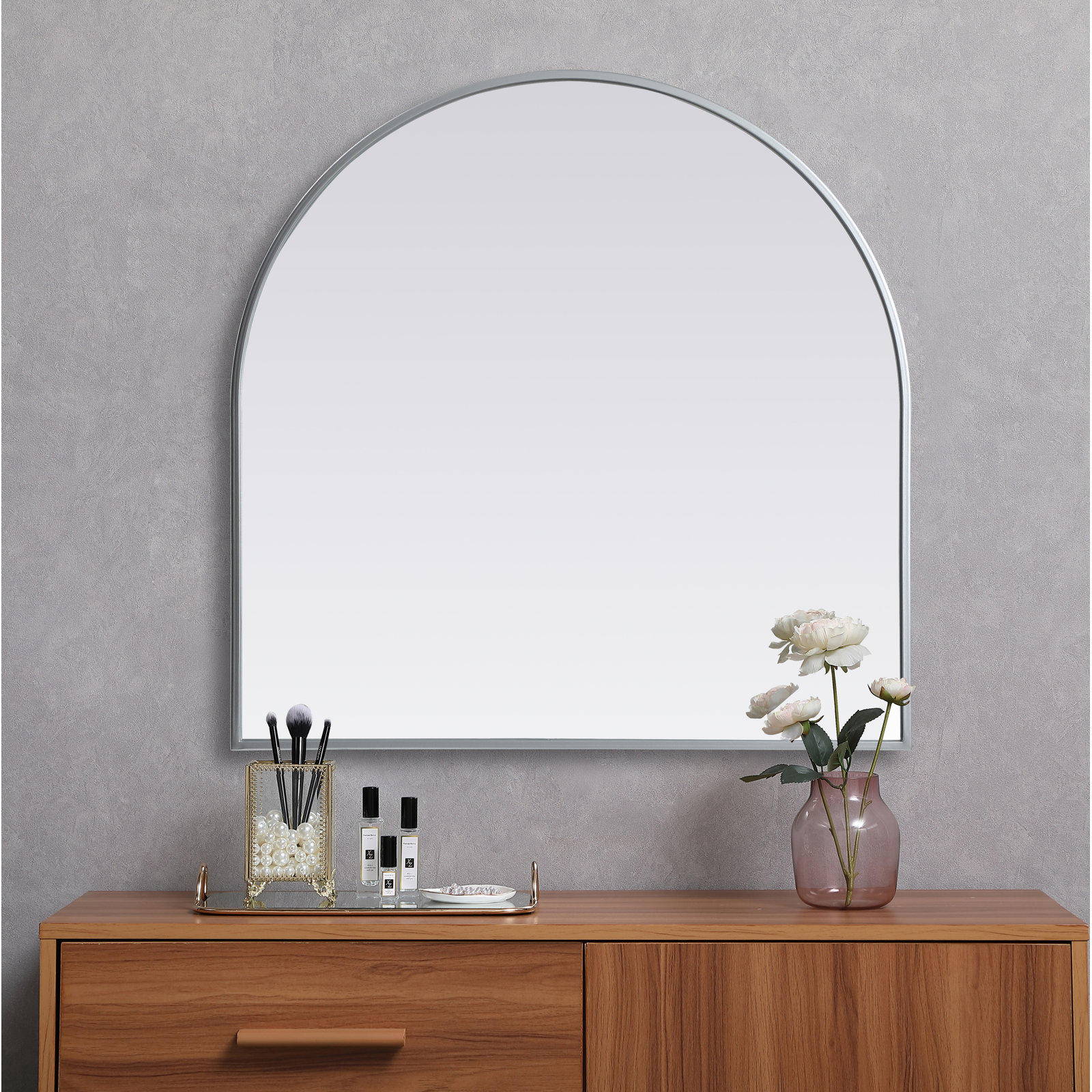 Sabine Accent Mirror, Silver, 30" x 30"