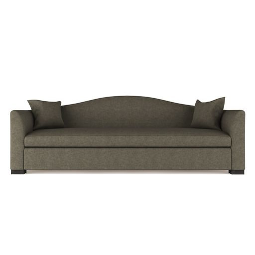 Horatio Camelback Taper Curved-Arm Sofa, Box Weave Linen Alabaster, 33" H x 96" W x 36" D, Weathered