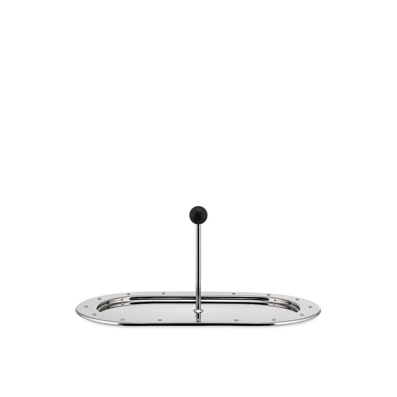 Michael Graves Silver Stainless Steel Oval Tray with Handle