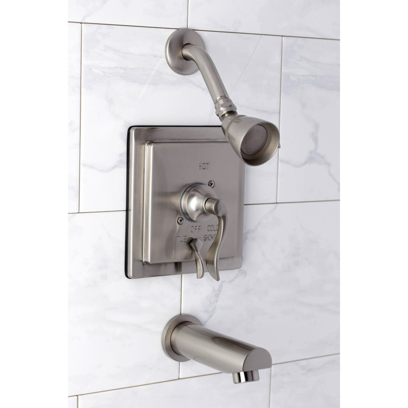 Robinet de baignoire et douche thermostatique, Nickel brossé