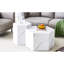 Table basse de style moderne avec motif hexagonal en marbre blanc - Rehaussez l'ambiance de votre maison avec motif, aucun assemblage requis, élégant et de fabrication-891709339