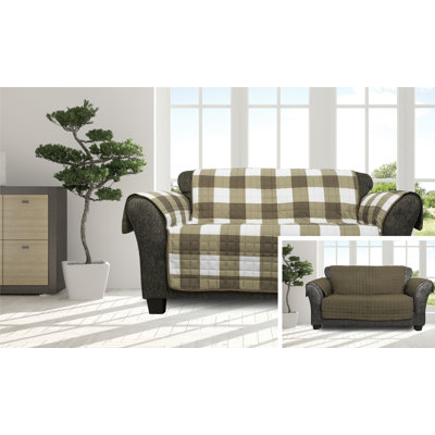 Alba Polyester Box Cushion Loveseat Slipcover