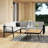 Ensemble de conversation modulaire en teck avec coussins 4 pièces Raven-1076903147
