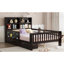 Lit plateforme double avec tableau noir, lit plateforme en bois massif avec tiroirs et tablettes de rangement, conception amusante et peu encombrante, espresso-1791733323-1791733320
