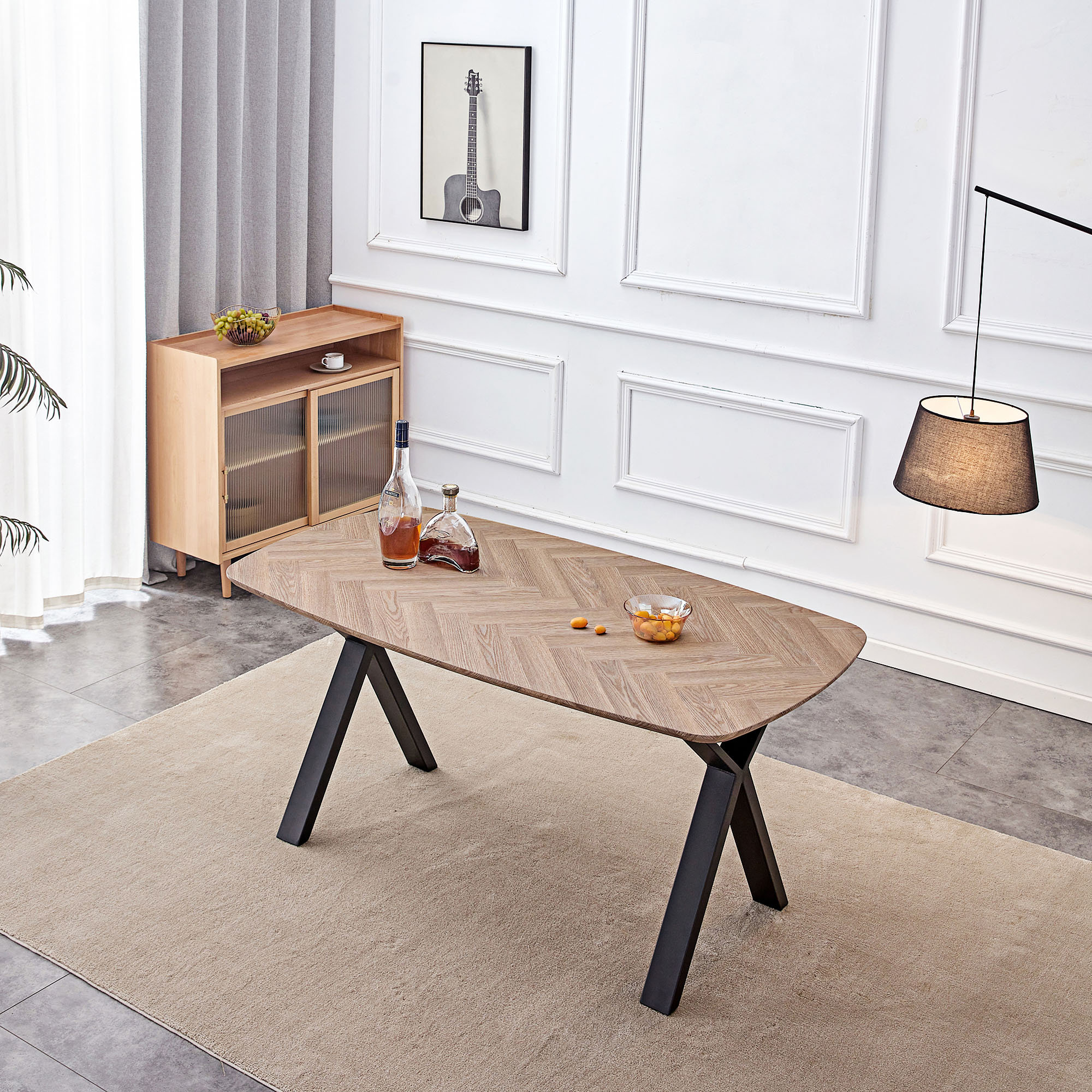 Union Rustic Farmhouse Dining Table with Metal Frame Wayfair Canada