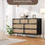 Commode 7 tiroirs en rotin pour chambre à coucher, tiroir profond, noir-973867698