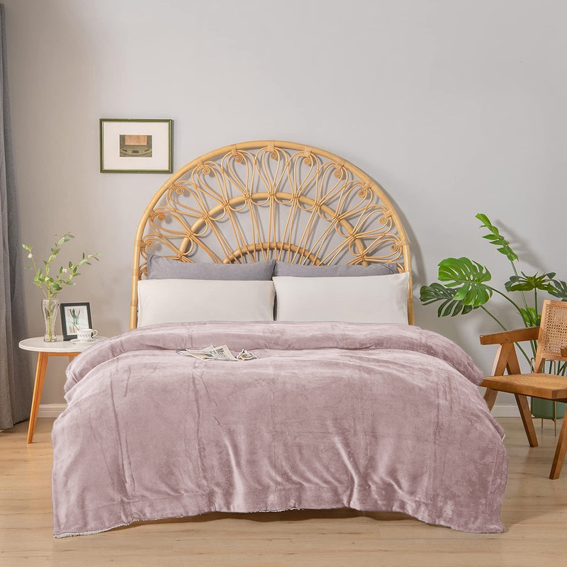 Sherpa Throw Blanket, 150cm W x 200cm L, Pink