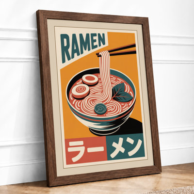 Ramen Poster Retro - Framed Print