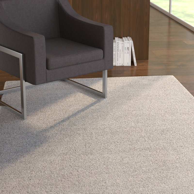 Tapis gris fait à la main Nico, Rectangle 3 pi 6 po x 5 pi 6 po
