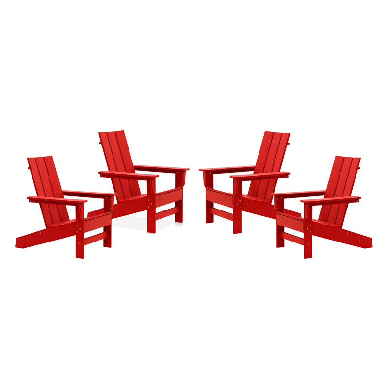 Chaise Adirondack en PEHD toutes saisons Ratcliff, Rouge vif