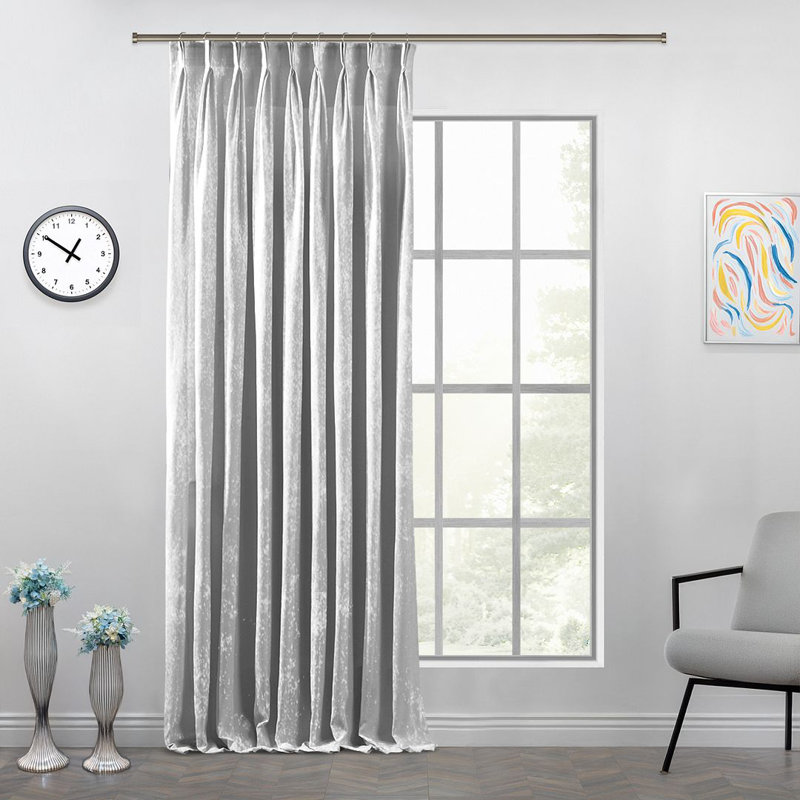 Room Darkening Single Curtain Panel, 65cm Width x 265cm Drop, Silver
