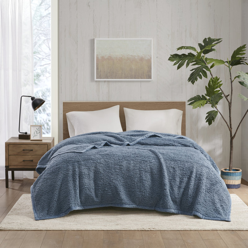 Burlington Berber Cozy Soft Blanket, Twin, Blue