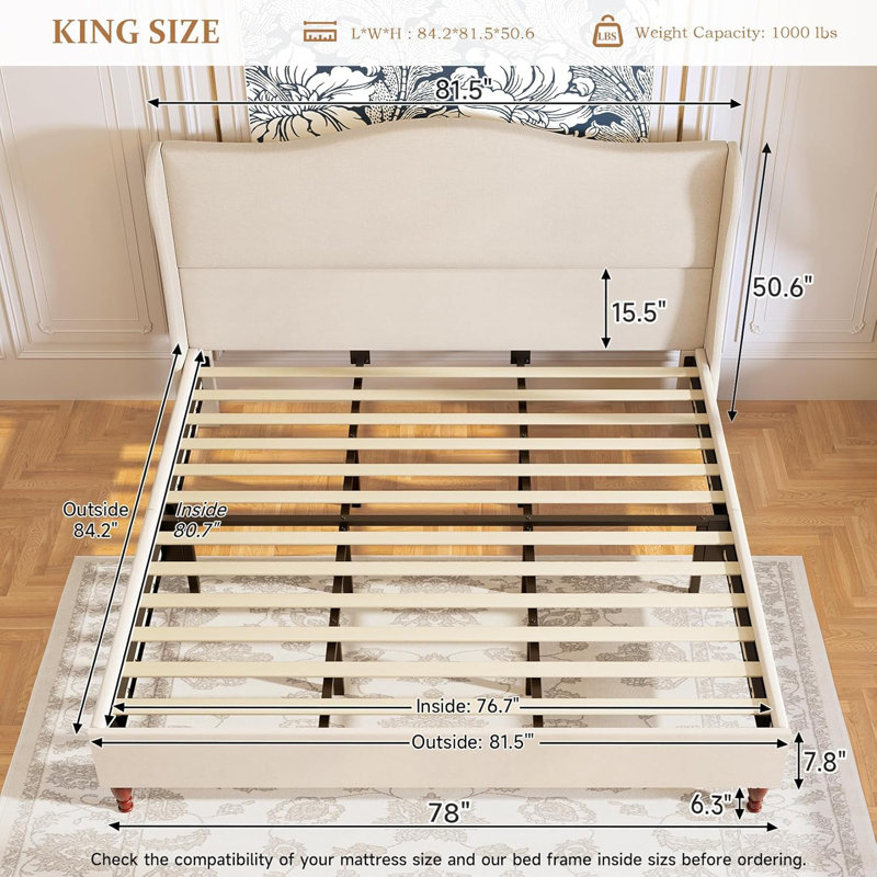 Clairemarie Upholstered Platform Bed