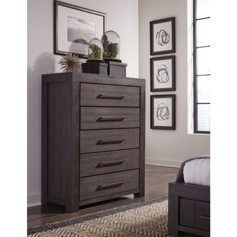 Commode 5 tiroirs en bois Boysen