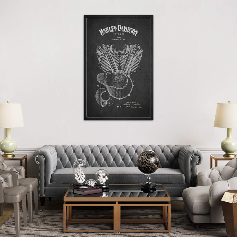 Harley-Davidson by Aged Pixel - Print on Canvas, No Frame, 101.6 cm H x 66.04 cm W x 1.91 cm D