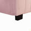 Lit plateforme simple tapissier en velours avec lit gigogne simple, rose