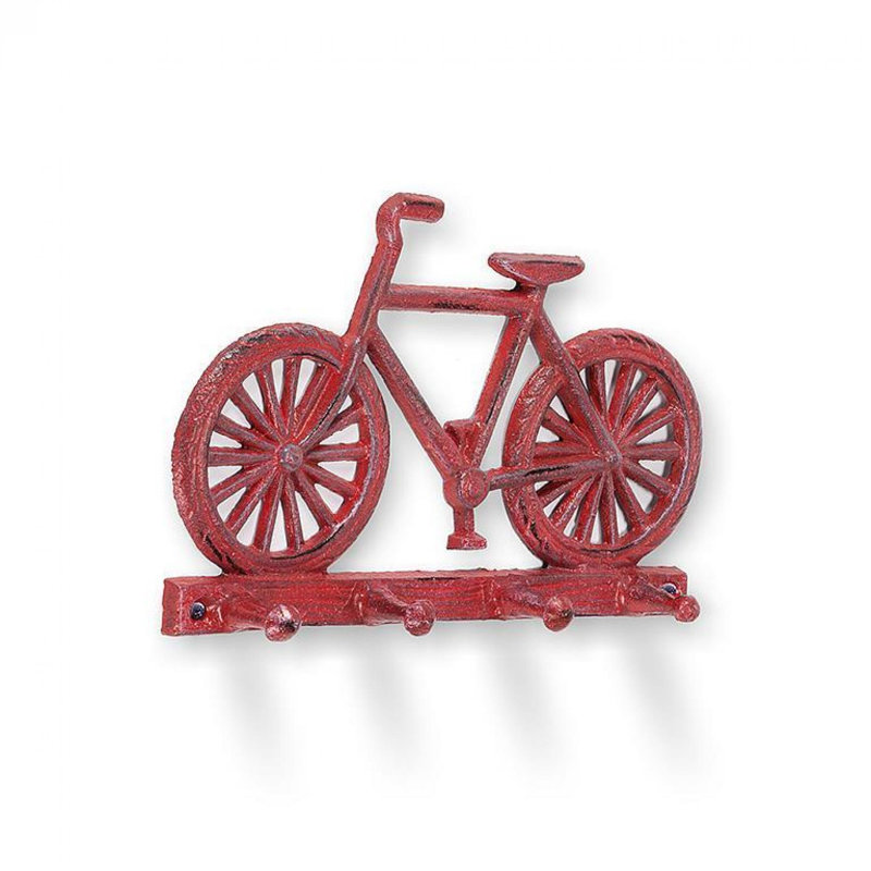 Antique Red Bicycle Wall Hook