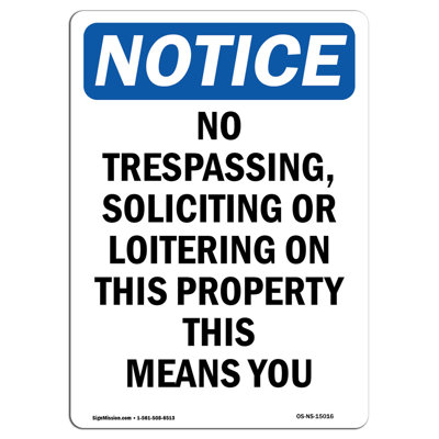 No Trespassing Soliciting Sign