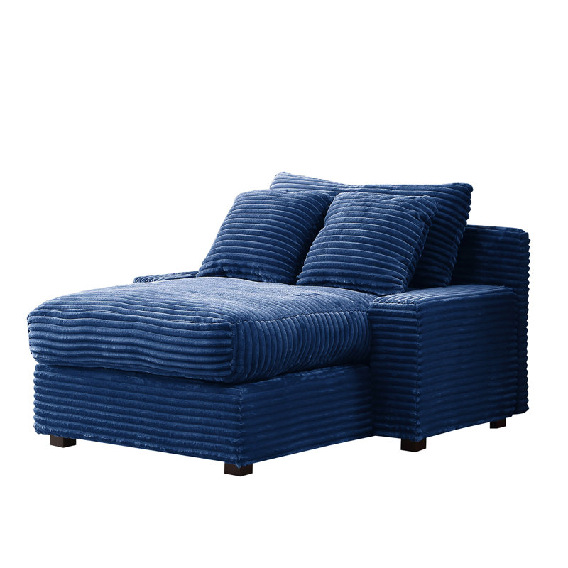 Canapé à accoudoirs carrés 48,8 po Deyaneira, Bleu