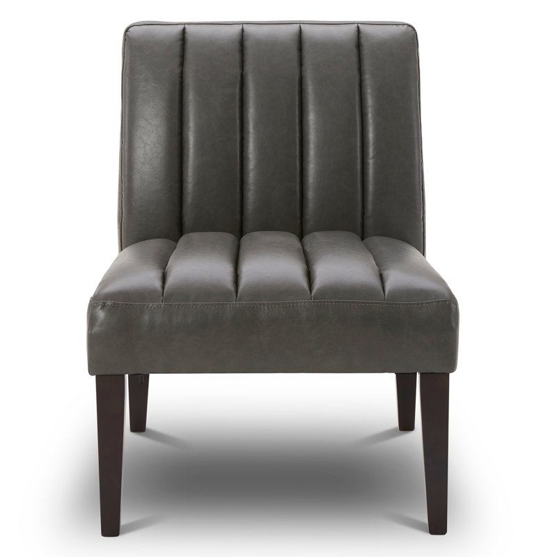 Fauteuil d'appoint sans accoudoirs, Similicuir rétro gris