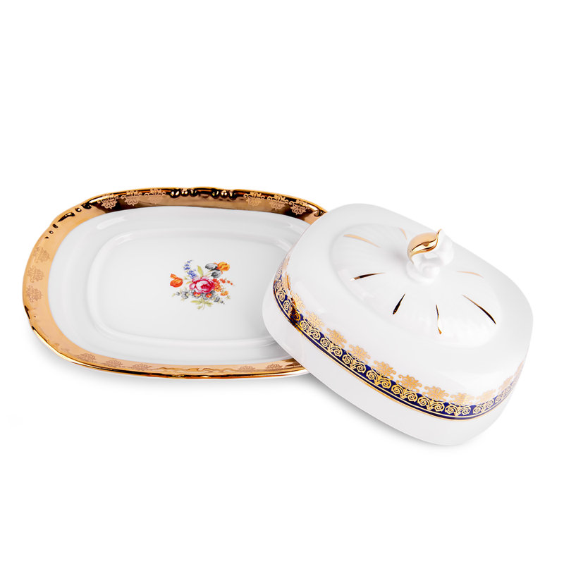 Beurrier en porcelaine fine Constance Carlsbad