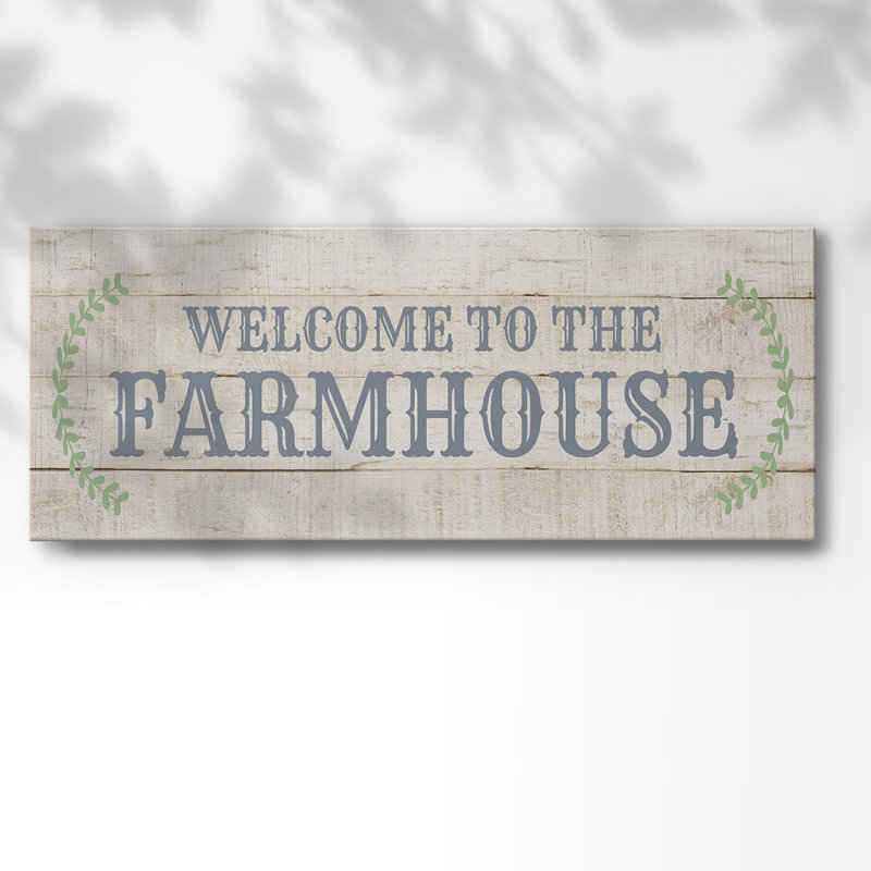 Welcome to the Farmhouse-Gallery, toile tendue, H 12 po x l 30 po x P 1,5 po