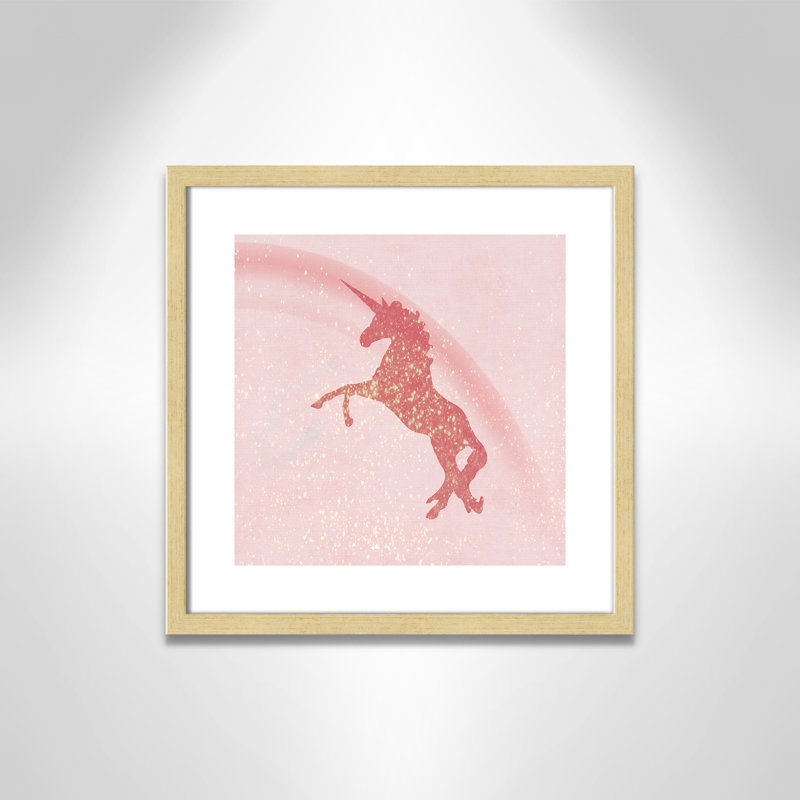 Paillettes licorne 2, H 17 po x l 17 po x P 1,19 po, Cadre boîte champagne