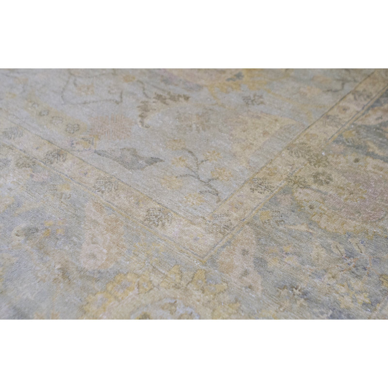 Silk Oriental Area Rug in Beige/Light Yellow