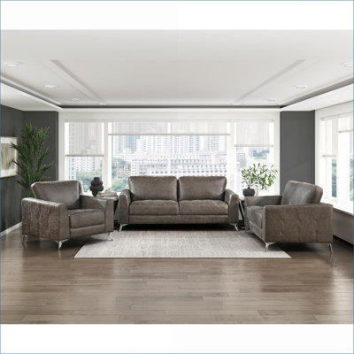 Chaise d'appoint moderne en microfibre polie gris ardoise pour adultes, structure en bois massif, pieds en métal, mobilier de salon 1 pièce