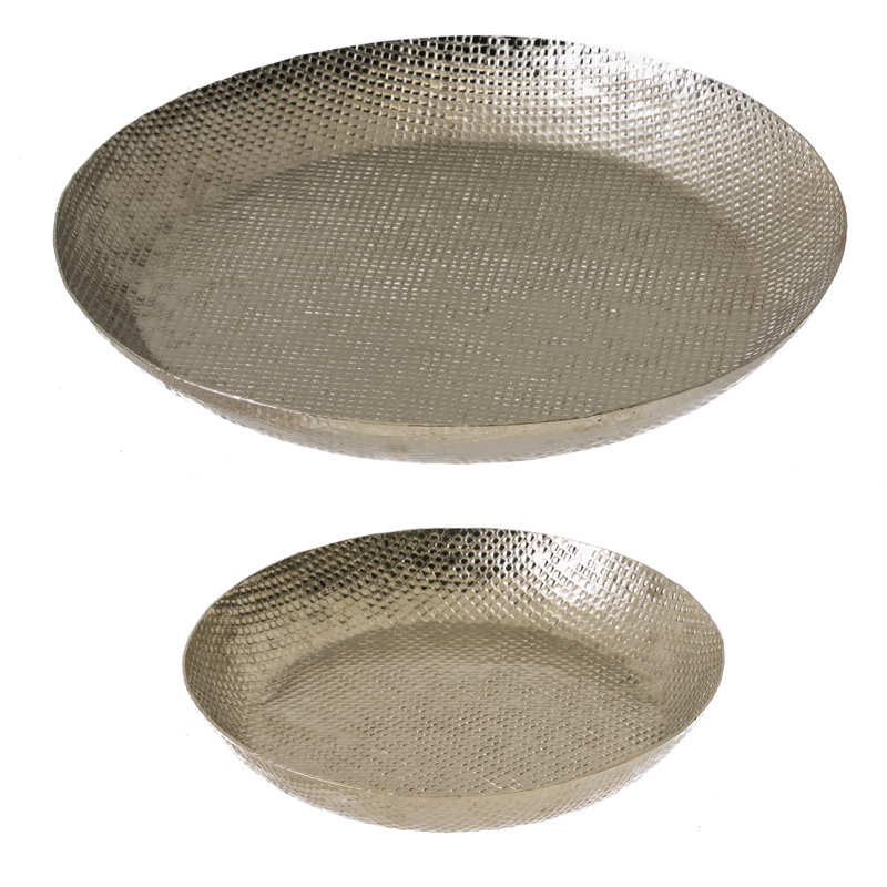 Ensemble de 2 plateaux à marteau argenté