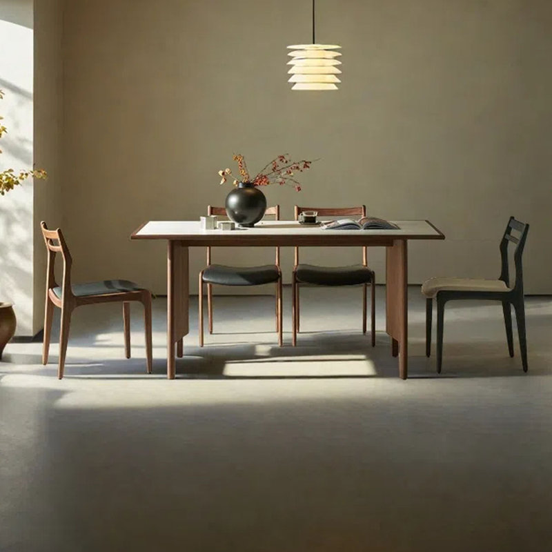 Modern rectangular simple dining table, 29.53"H x 55.12"L x 32.68"W