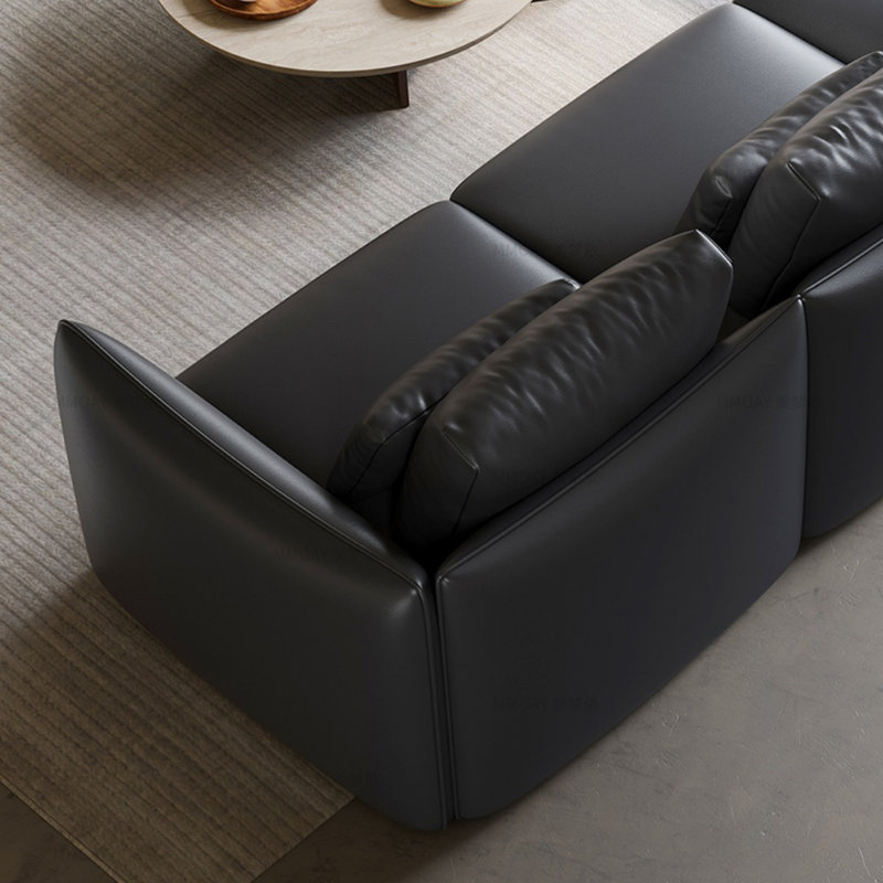 Minimalist Modern Luxury Black Straight Sofa
