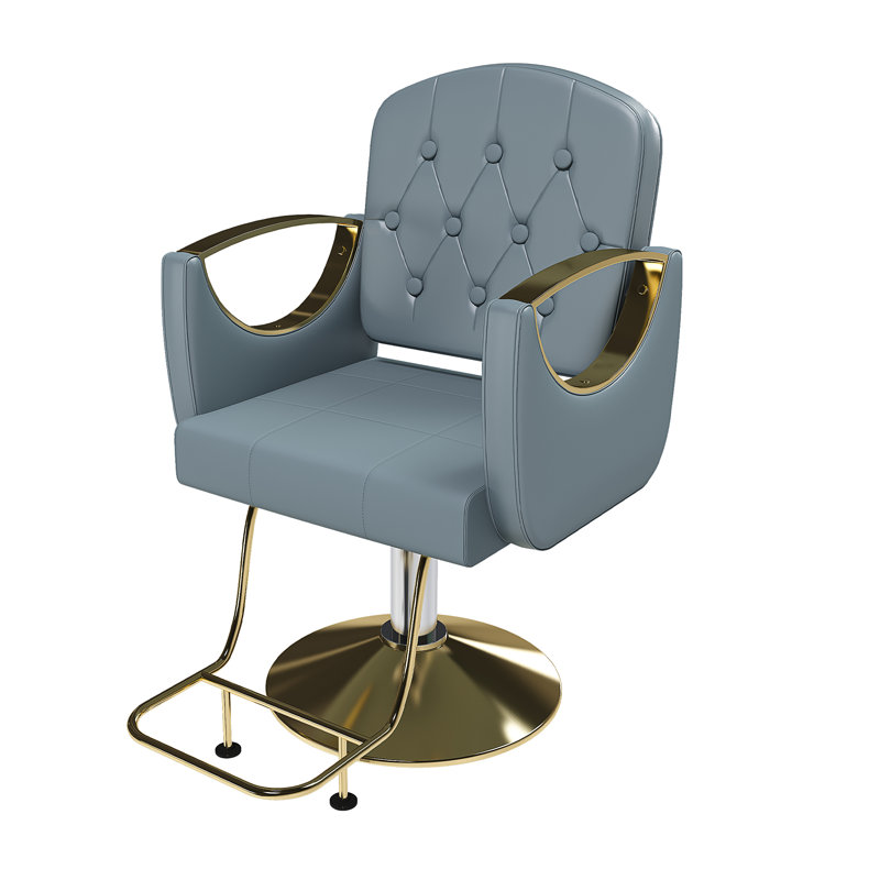 Hydraulic Salon Chair 360° Swivel (Single Pack), Blue Faux Leather
