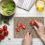 Ambesonne Floral Tempered Glass Cutting Board Rose Bouquet Flowers Graphic Rose Olive Green Peach