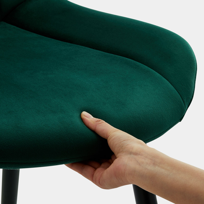 Nogales 46cm H Velvet Upholstered Side Chair, Green