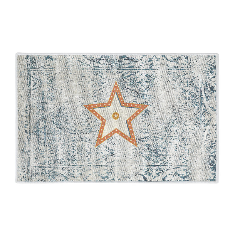 Tapis en coton gris / orange
