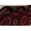 Tapis décoratif en laine rouge noué à la main/noir/Ivoire 3 pi 5 po x 6 pi 2 po one-of-a-kind