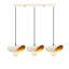 Modern Glam Chandelier, White & Gold, 31.5 x 6.7 inches | Iron Body, Height: 41.7 inches | 3 x E27 Sockets (Max 40W) | Elegant Scandinavian Design, Ideal for Living Room & Dining Areas, IP20 Rated-1728430947