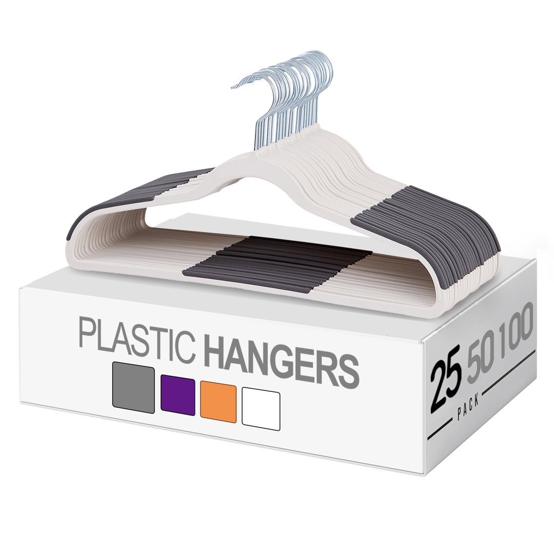Meaha Clothes Hangers, Plastic Coat Hangers, Non-Slip, Space-Saving, Swivel Hook Rebrilliant 