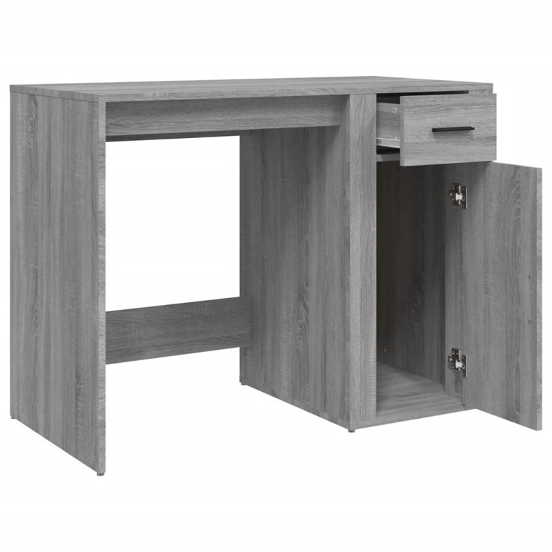 Desk 100X49x75 Cm Engineered Wood, Grey Sonoma