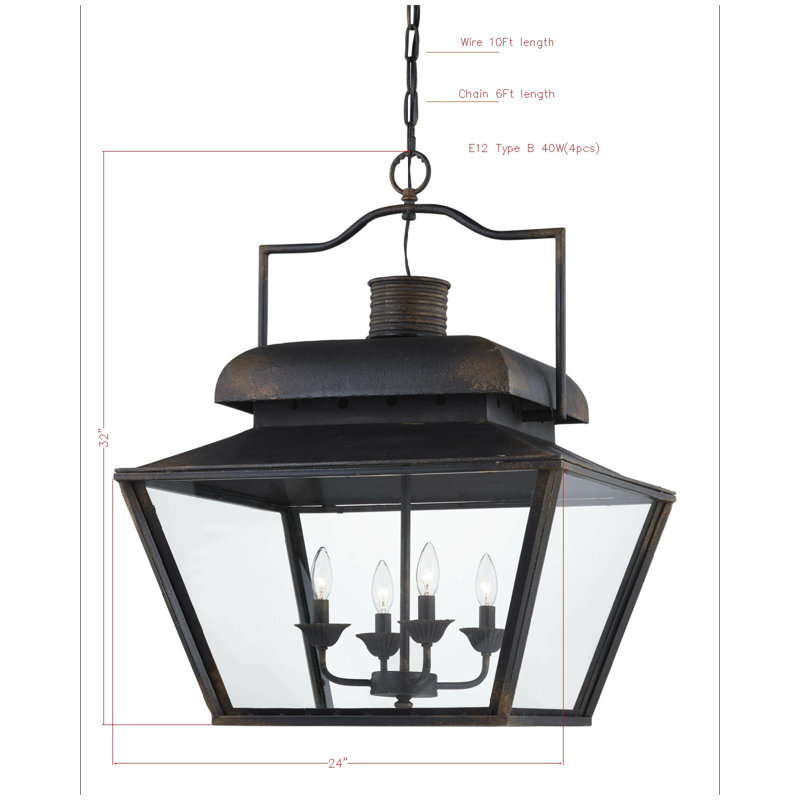 Asomatos 4 - Light Dimmable Lantern Square / Rectangle Chandelier