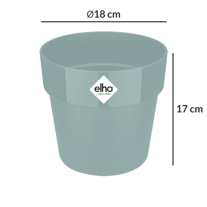 Plant Pot Nude 18 x 17cm 2.9 L, 18cm H x 17cm W x 17cm D, Mint