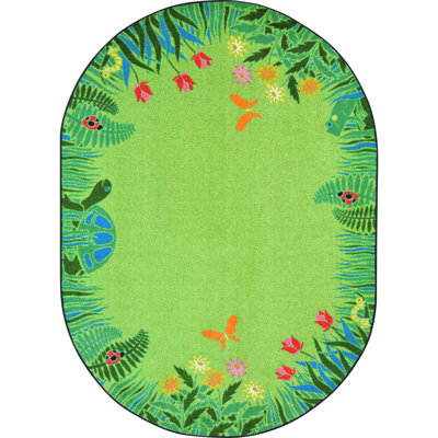 Tapis vert à motif abstrait