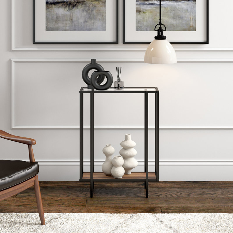 Console Table, Blackened Bronze/Rustic Oak, 76.2cm H x 106.7cm W x 30.5cm D