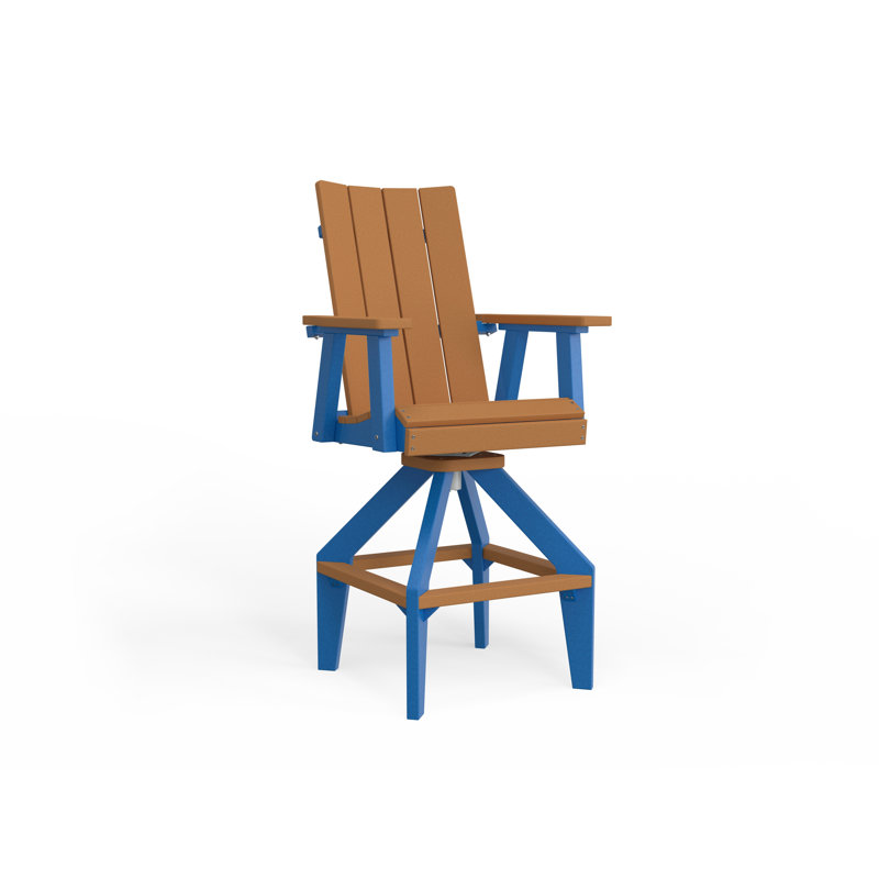 SOL Outdoor Bar Stool, Pacific Blue, White