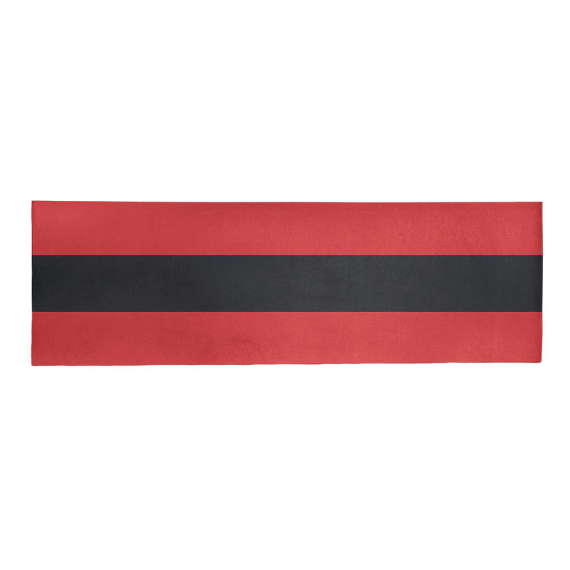 Tapis à rayures rouge/charbon à rayures, Tapis de couloir 2 pi 6 po x 8 pi