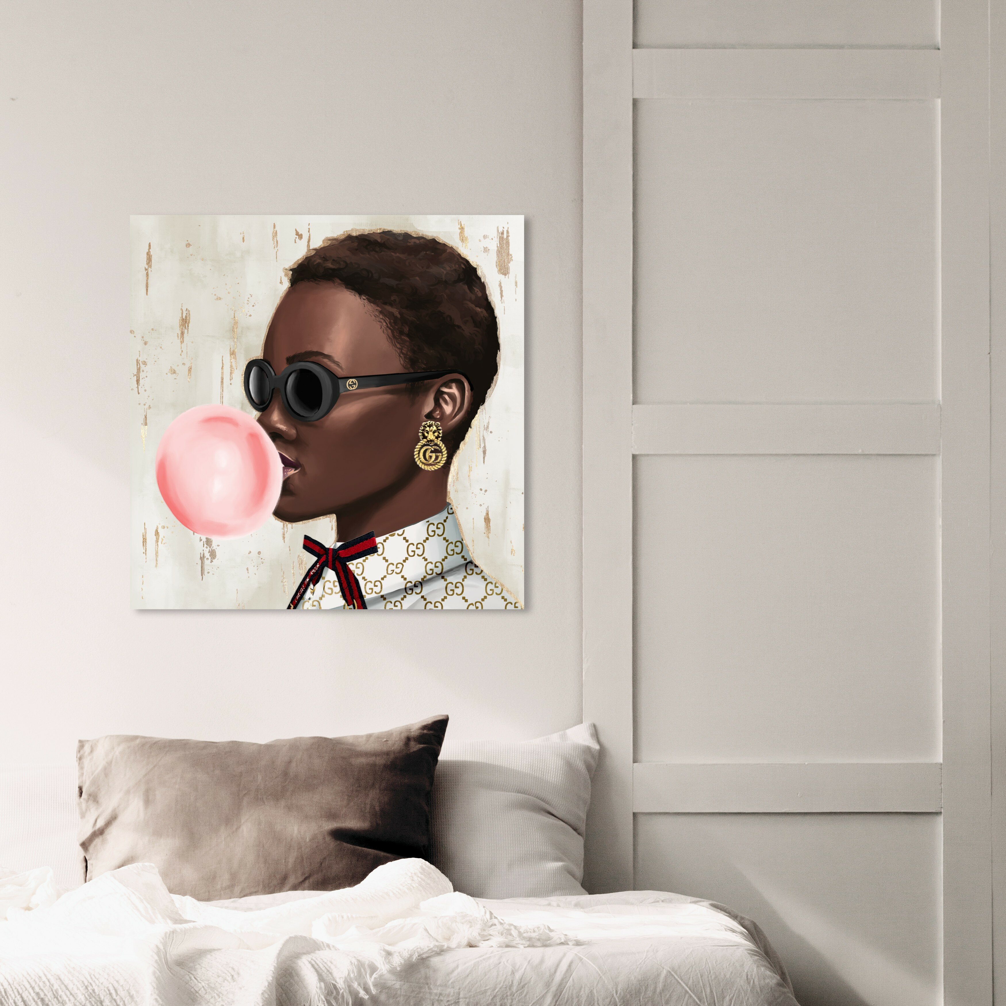 Fashion And Glam Bubble Gum Babe Accessories Framed On Canvas Print