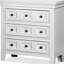 Table de chevet transitionnelle en bois massif blanc avec 3-2081399263