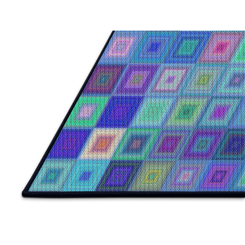 Geometric Indoor Rug, Rectangle 5' x 7'